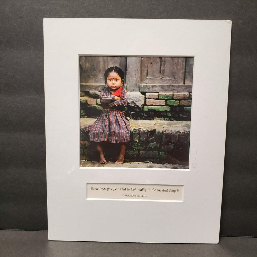 Emerson Matabele photography Matted Art Print Nepal Child Garrison Keillor Quote